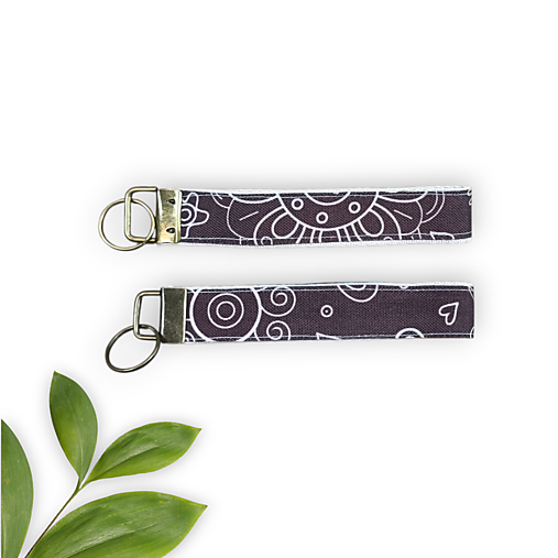 Kľúčenky - Kľúčenka hnedé kvety Folk - 18006533_