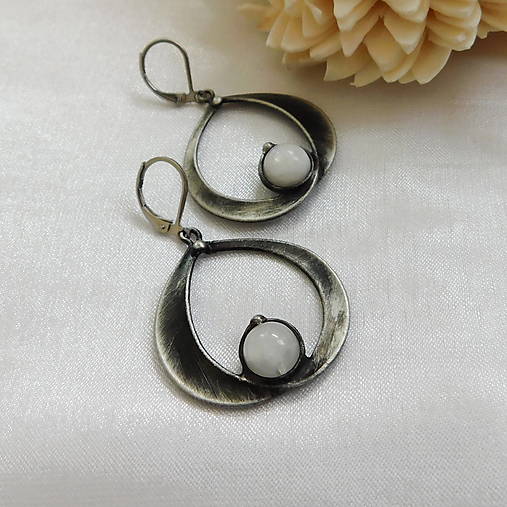 Náušnice - Náušnice s mesačným kameňom ─WINONA─ - 18006819_