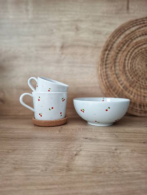 Nádoby - Raňajková sada Čerešne - 18005921_