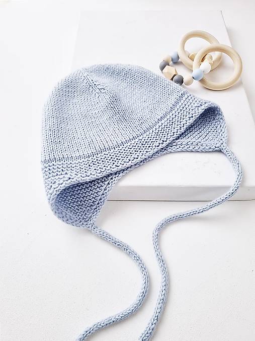 Detské čiapky - Čiapka pre bábätko - zimná zateplená modrá - 18006746_