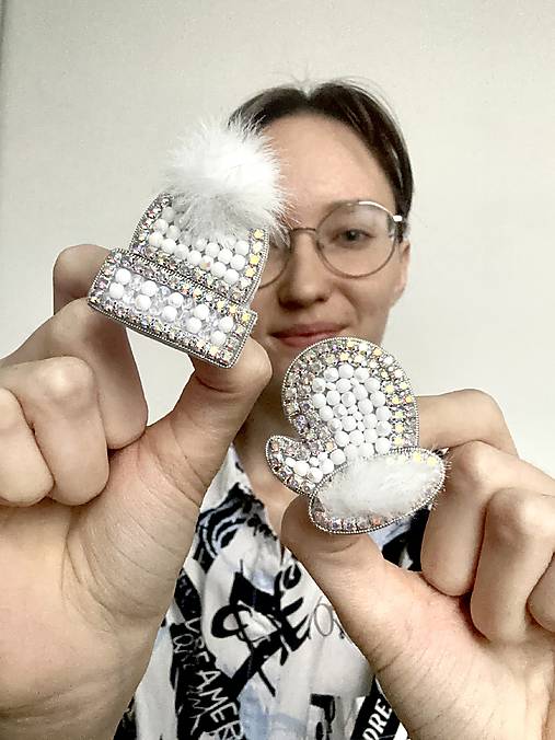 Brošne - Vianočná sada brošní - 18006705_