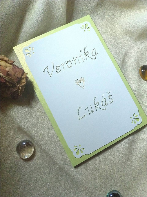 Papiernictvo - Magic card mená - vyšívaná pohľadnica - 18007297_