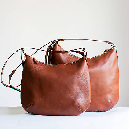 Kabelky - Kožená Hobo kabelka v dvoch veľkostiach - 18005996_