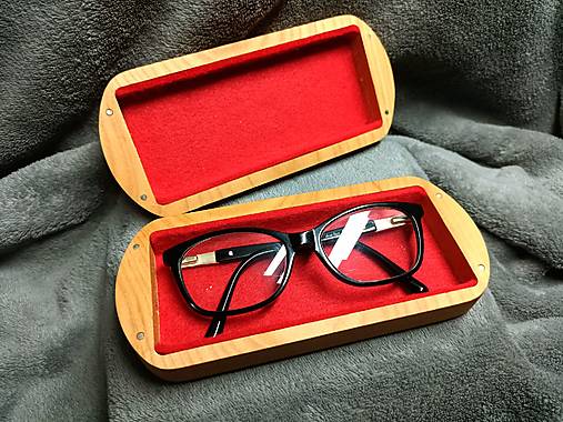 Taštičky - Drevené puzdro na okuliare, čerešňa - 18007631_