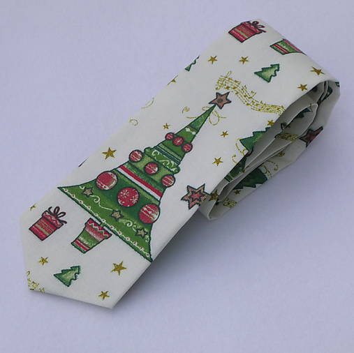 Pánske doplnky - Kravata Vianočný stromček - 18009872_