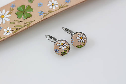 Personalizovaný náramok s ručnou maľbou s náušnicami z chir.ocele