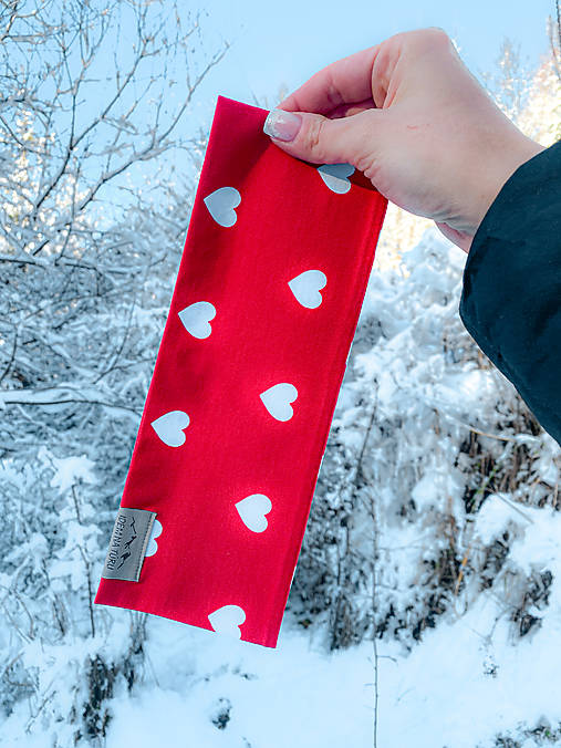 Čiapky, čelenky, klobúky - Voľnočasová čelenka: Srdiečka - 18007961_