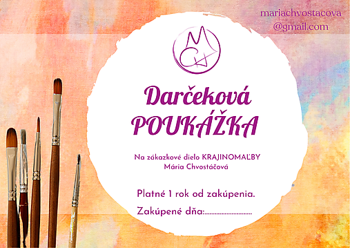 Obrazy - Poukážka na zákazkovú krajinomaľbu - 18009105_