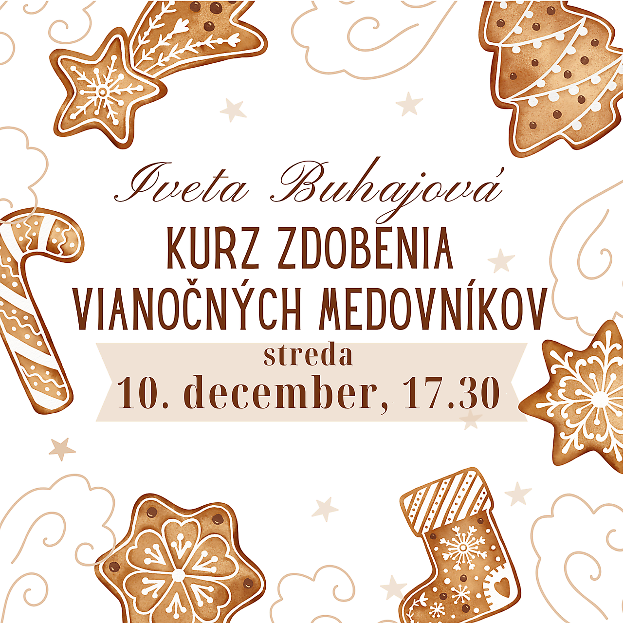 Kurz Zdobenia vianočných medovníkov pre začiatočníkov (10.12.)