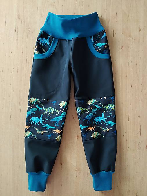 Detské oblečenie - Softshellky zimní dinosauři - 18009529_