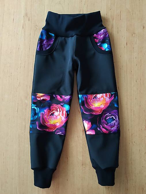 Detské oblečenie - Softshellky zimné kvety - 18009545_