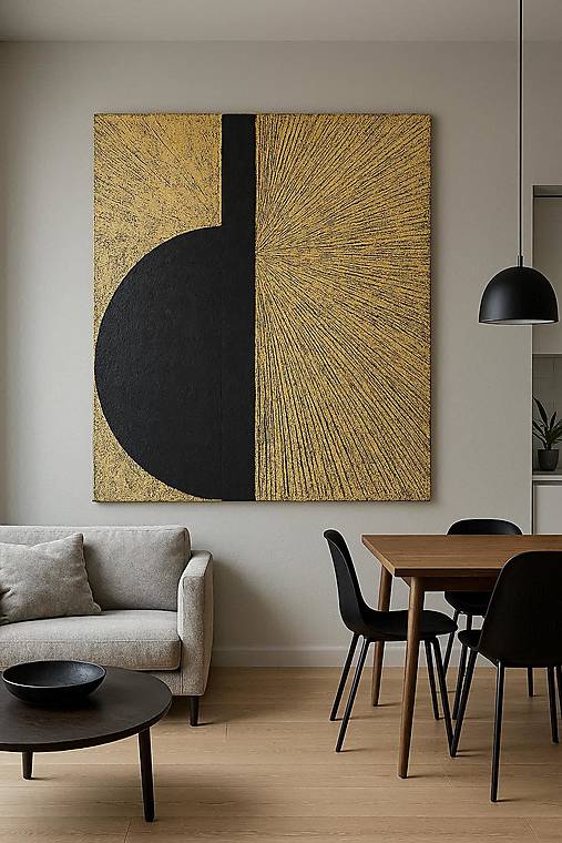 Obrazy - Na objednávku Obraz luxusný moderný GOLD&BLACK 62 - 18008599_