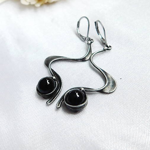 Náušnice - Náušnice s onyxom ─YOLOTLI─ - 18012939_