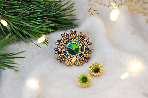 Vianočná sada brošne a náušníc
