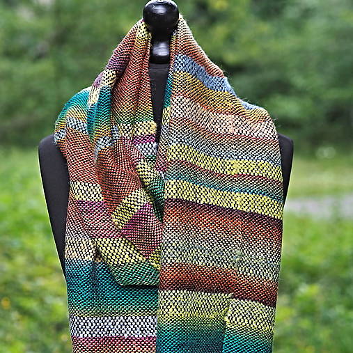 Šály a nákrčníky - RUČNĚ TKANÝ ŠÁL - PLÉD - REBEKA - 18010773_