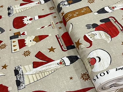 100% BAVLNA DEKOR STOF FRANCÚZSKO  / ZIMA