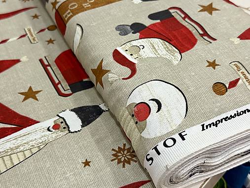 100% BAVLNA DEKOR STOF FRANCÚZSKO  / ZIMA