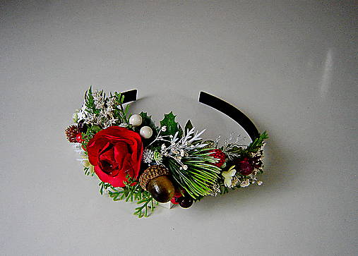 Ozdoby do vlasov - Vánoční čelenka - 18010792_