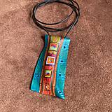 Náhrdelníky - Náhrdelník tyrkys se čtverečky - 18013970_