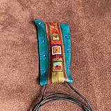 Náhrdelníky - Náhrdelník tyrkys se čtverečky - 18013973_