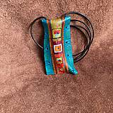 Náhrdelníky - Náhrdelník tyrkys se čtverečky - 18013975_