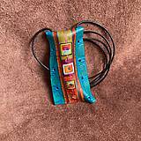 Náhrdelníky - Náhrdelník tyrkys se čtverečky - 18013976_