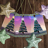 Úložné priestory & Organizácia - Vianočný stromček pri západe slnka - menovka - 18011865_