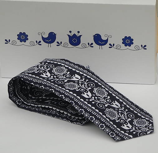 Pánske doplnky - Kravata Tulipán a ruža - 18015763_