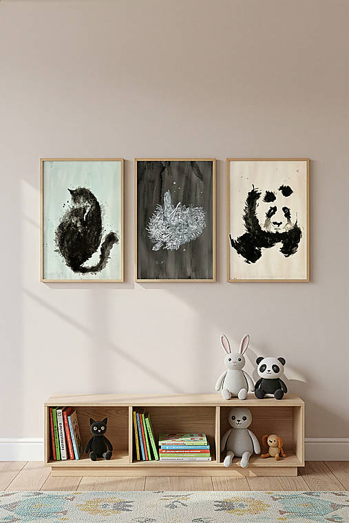 Obrazy - Tri maľby do izbičky - 18014519_