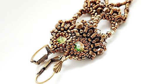 Náušnice - Náušnice "Bronzový svet" - 18015898_