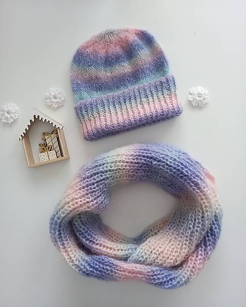 Čiapky, čelenky, klobúky - Set čiapka a okrúhly šál - 18014656_