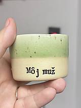 Nádoby - Vlastný text 100ml pohárik (Zelená) - 18016592_