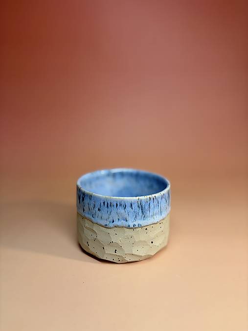 Keramický hrnček na cappuccino/matchu Frozen Blue