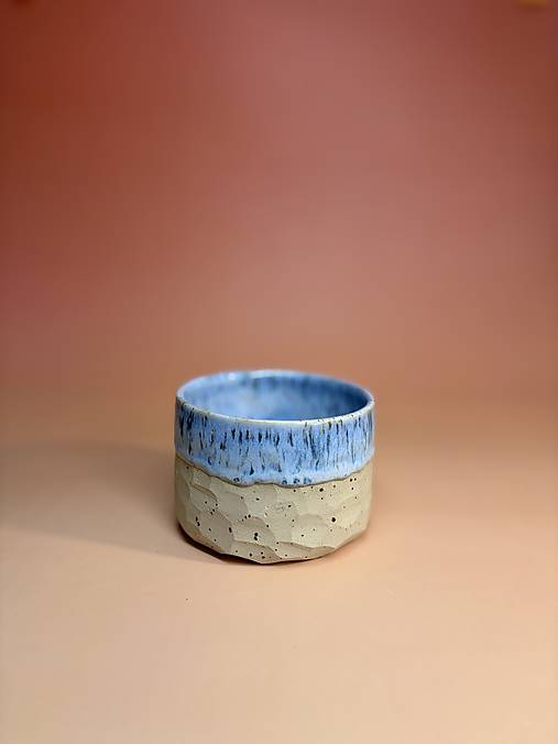 Keramický hrnček na cappuccino/matchu Frozen Blue