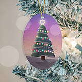 Dekorácie - Vianočný stromček pri západe slnka - ozdoba - 18016610_