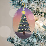 Dekorácie - Vianočný stromček pri západe slnka - ozdoba - 18016611_