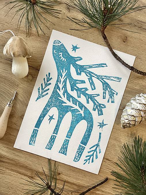 Obrazy - vôňa ihličia ☆ linoryt - 18017441_