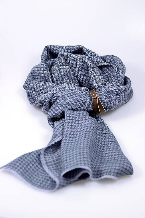 Pánsky elegantný modrý ľanový šál pre štýlového muža "Lucas"