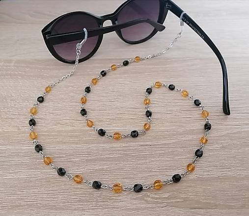 Iné doplnky - Retiazka na okuliare - čierno žltá - chirurgická oceľ - 18017360_