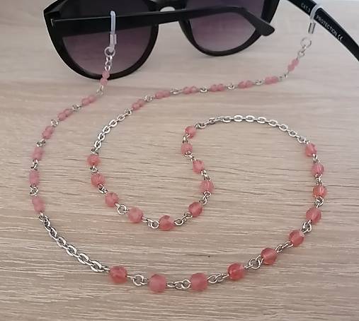 Iné šperky - Retiazka na okuliare - ružová - chirurgická oceľ - 18017427_