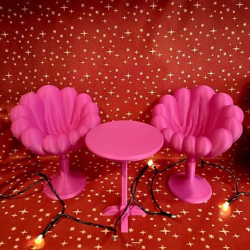 Set nábytku pre bábiky - cyklaménový