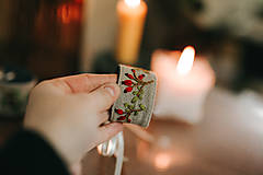 Náramky - Vyšívané ľanové náramky - 18018130_