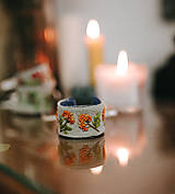 Náramky - Vyšívané ľanové náramky - 18018132_