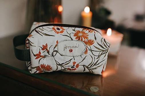 Taštičky - Zero-waste ľanová kozmetická taštička - 18017510_