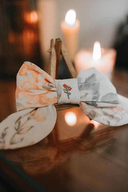 Ozdoby do vlasov - Ľanová mašľa do vlasov - 18017595_