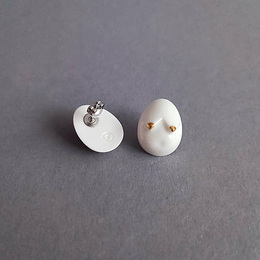 Porcelánové naušnice Wenusha so zlatými bradavkami