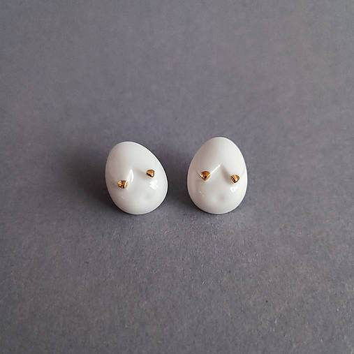 Porcelánové naušnice Wenusha so zlatými bradavkami