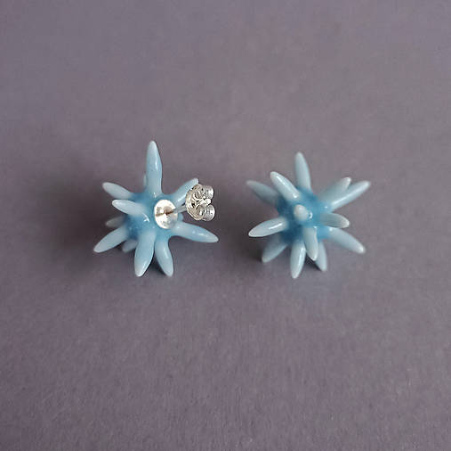 Porcelánové naušnice Vega – modro-biele