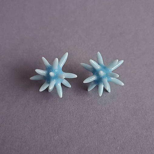 Porcelánové naušnice Vega – modro-biele