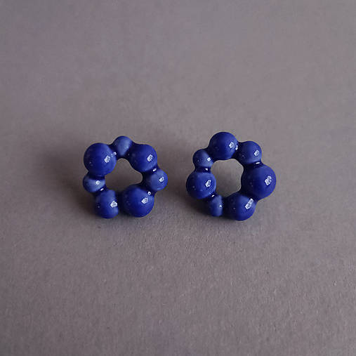 Porcelánové naušnice Maia – modré